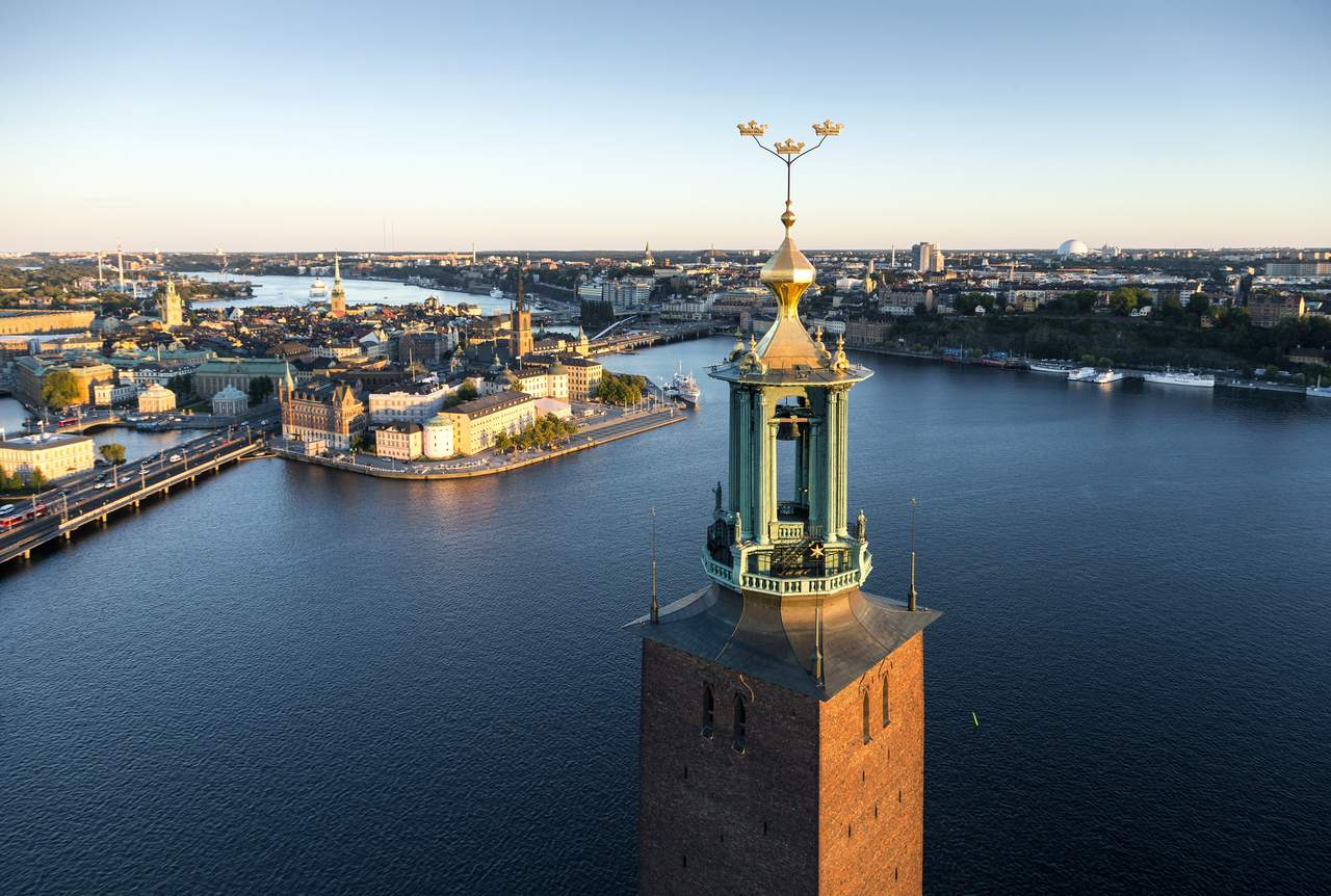 Scenic view with the Stockholm City Hall Tower